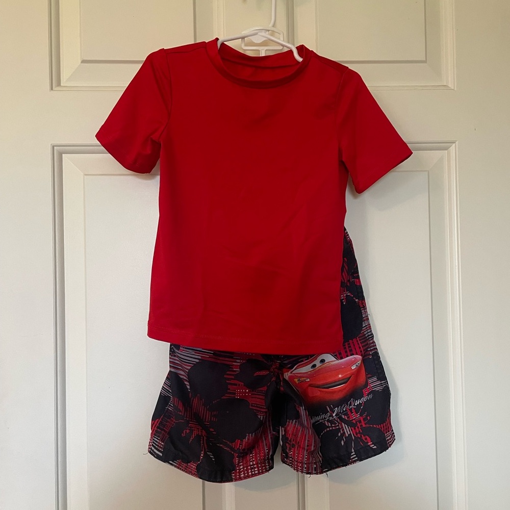 Disney Red and Black Cars Kids Swim Set